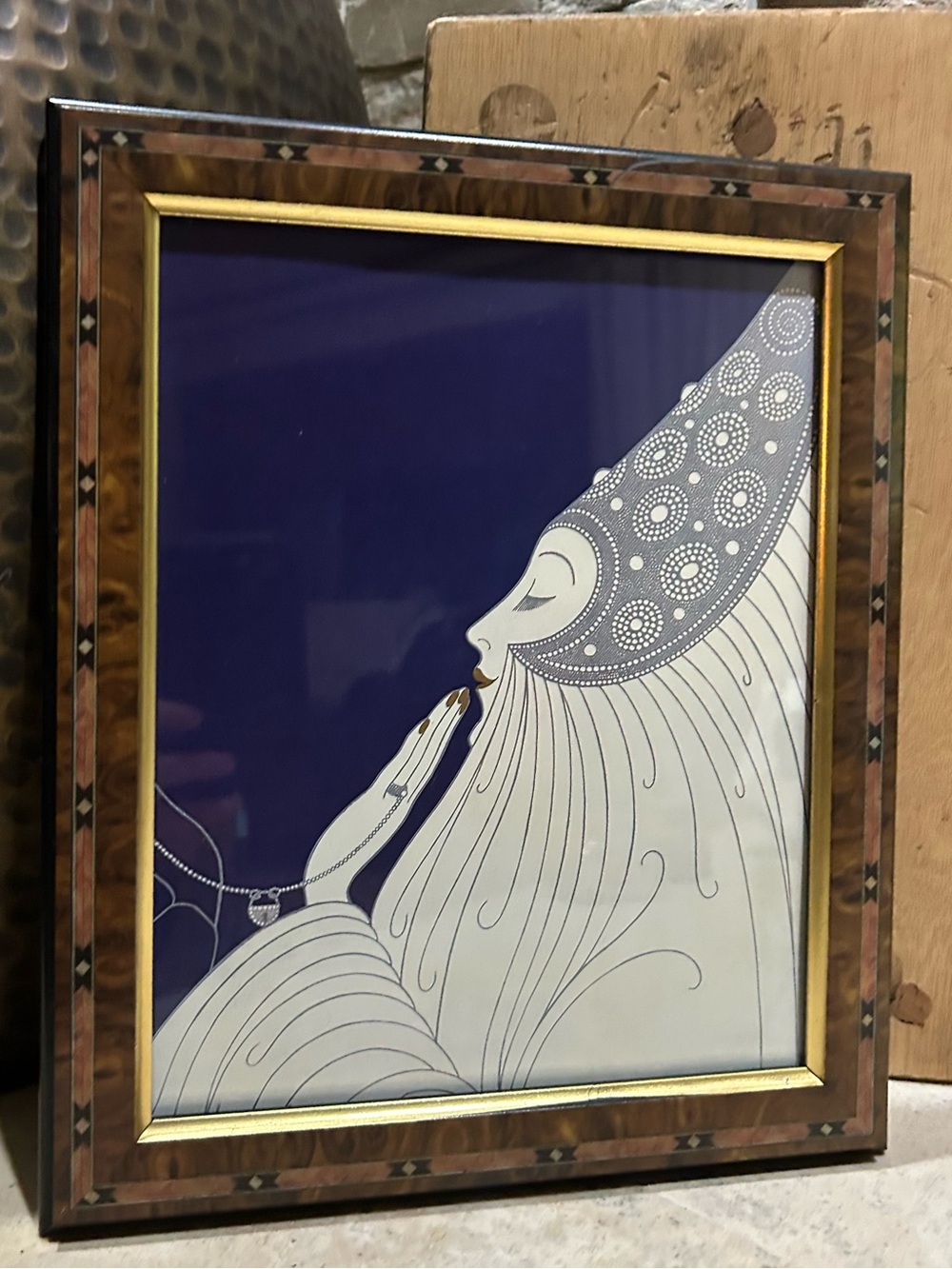 ERTE Vintage Book Print- “Bride” Framed Art